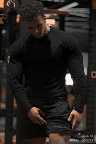 Titan Muscle-Fit Long Sleeve T-Shirt - Black