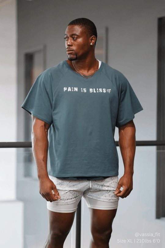 Retro Bodybuilding T-Shirt - Steel Blue