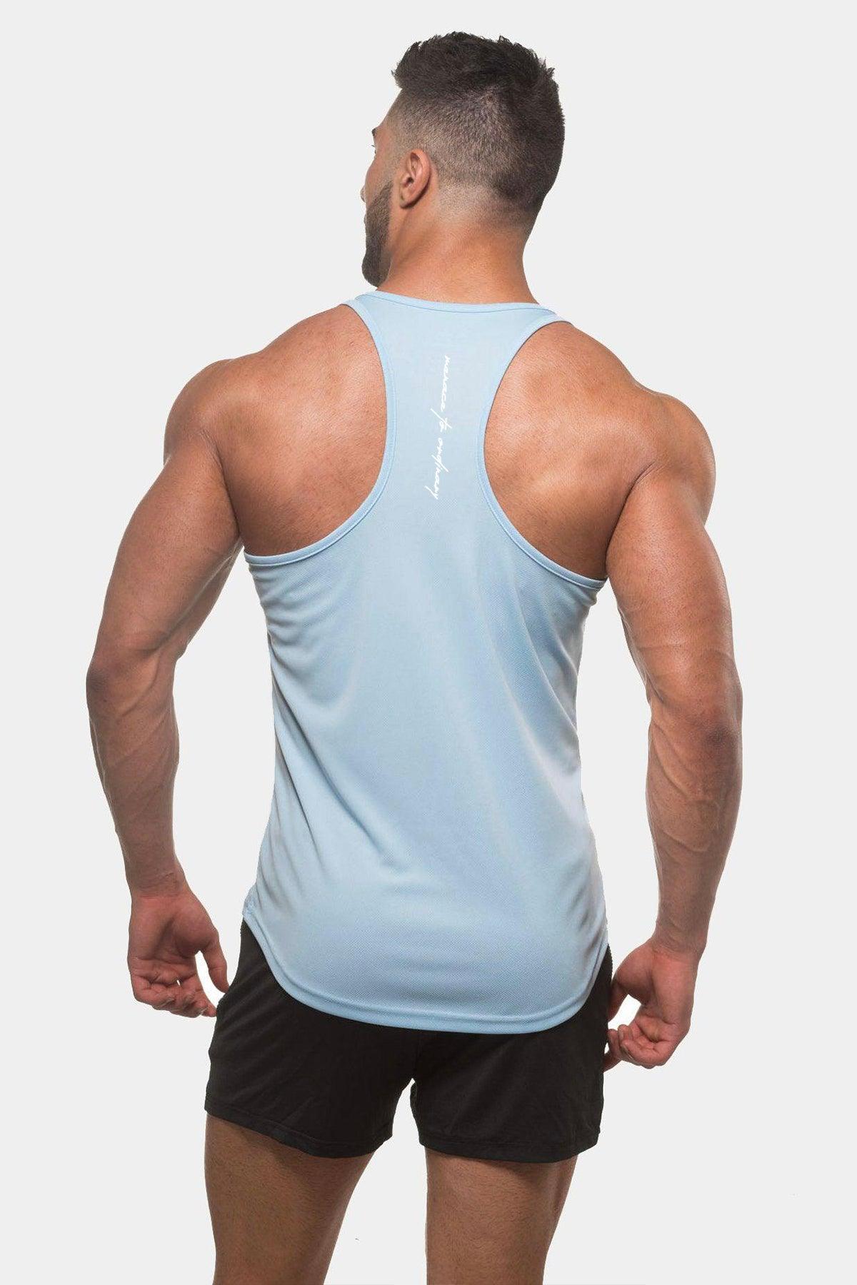 Fast-Dry Bodybuilding Workout Stringer - Light Blue - Jed North Canada