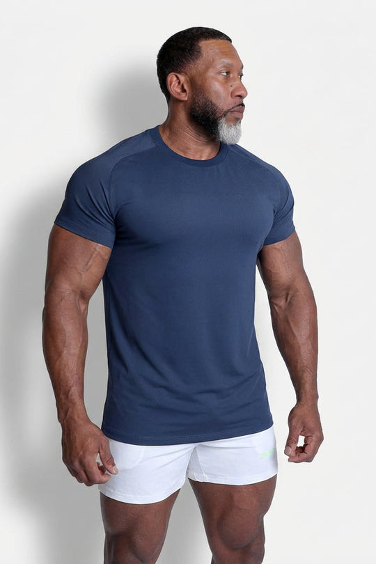 Premium Raglan-Sleeve Training Tee - Navy