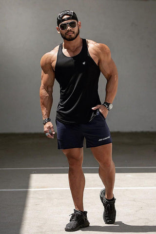 Fast-Dry Bodybuilding Workout Stringer - Black - Jed North