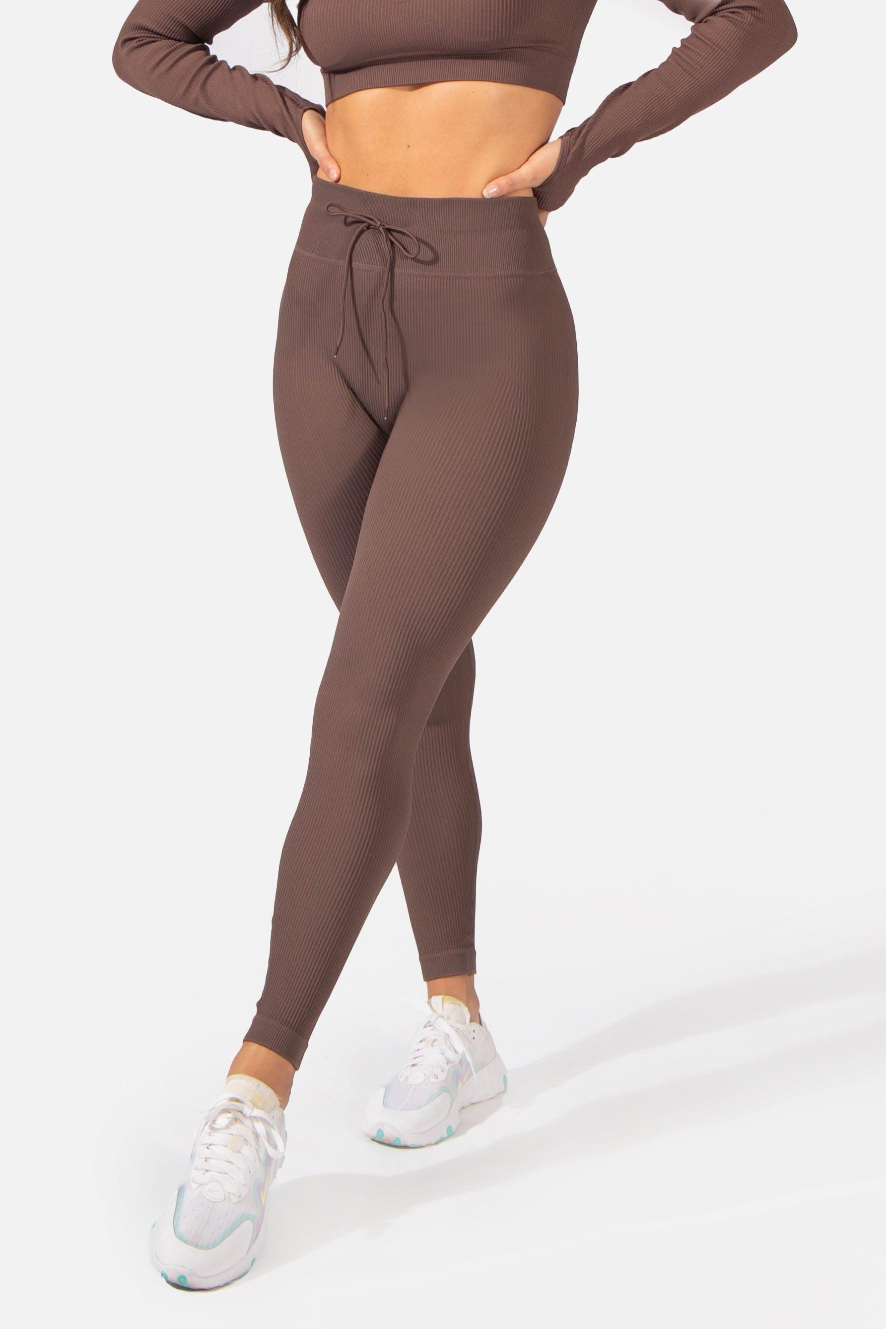 Official High Waisted Thick Ribbed Leggings  Ribbed leggings, Beige  leggings, Thick leggings