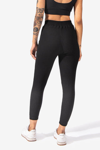 Ribbed Lounge Joggers with Pockets - Black (6610106187843)