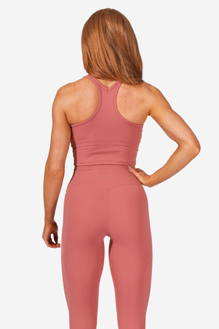 Medium Support Racerback Workout Sports Bra  - Dark Pink (6539241062467)
