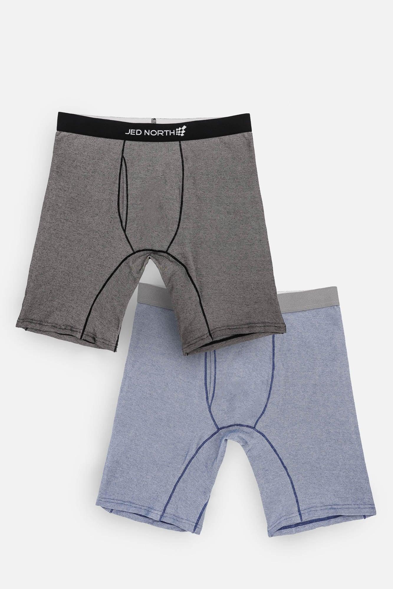 Men's Mid Length Boxer Briefs 2 Pack - Gray & Blue – Jed North Canada