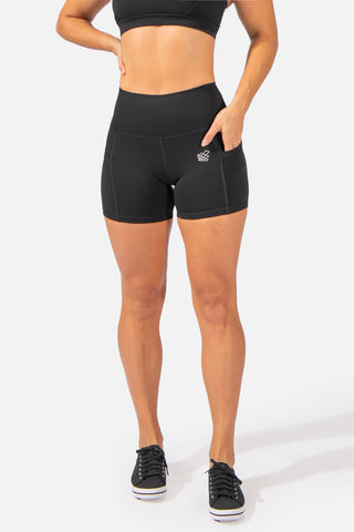 High-Waisted Shorts With Pockets - Black (4457775693891)