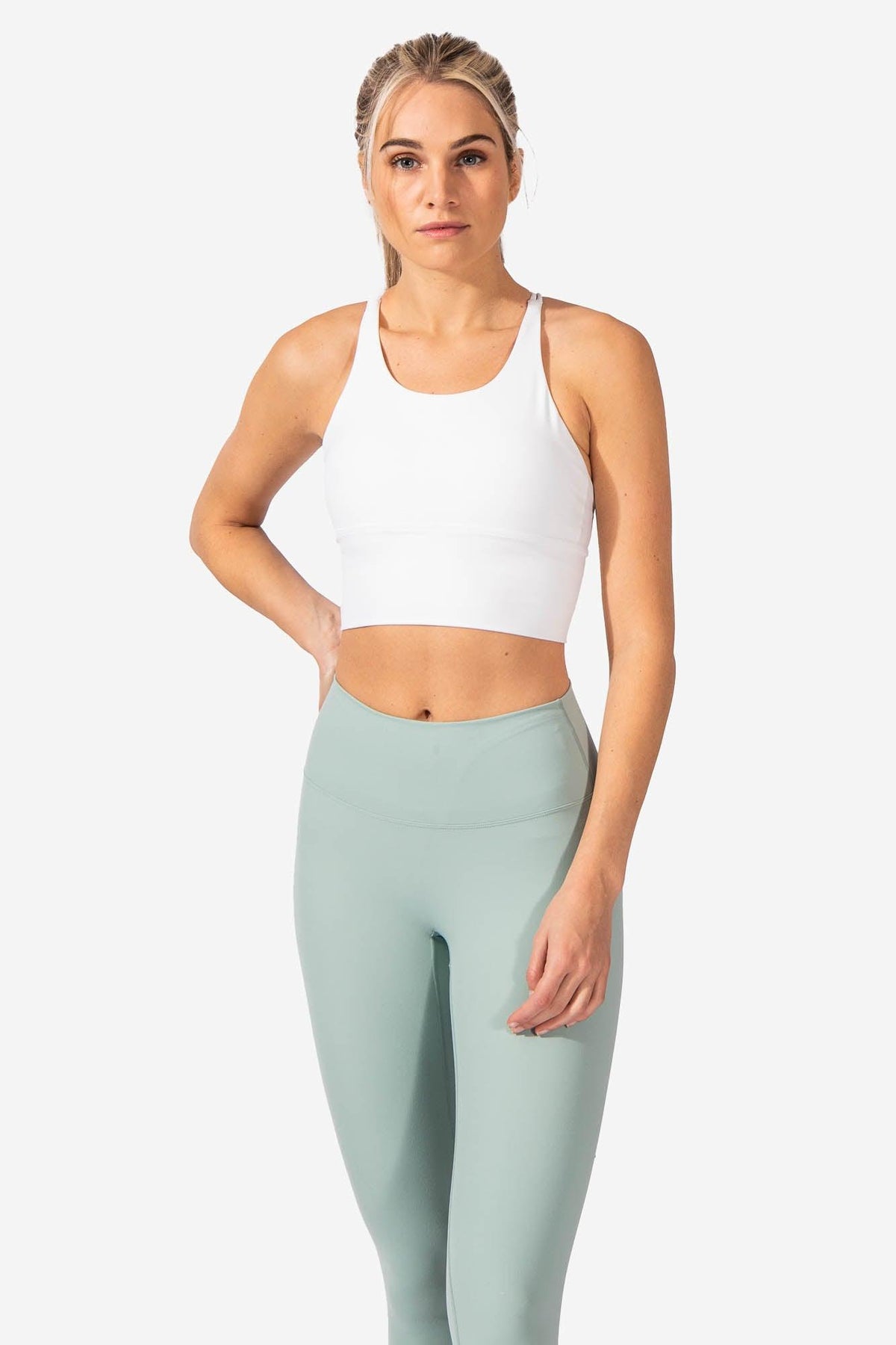 Crivit New Fitness Ladies Gym Yoga Running Sports Bra (White) Size
