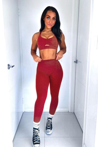 Amour Strap Leggings - Red - Jed North Canada