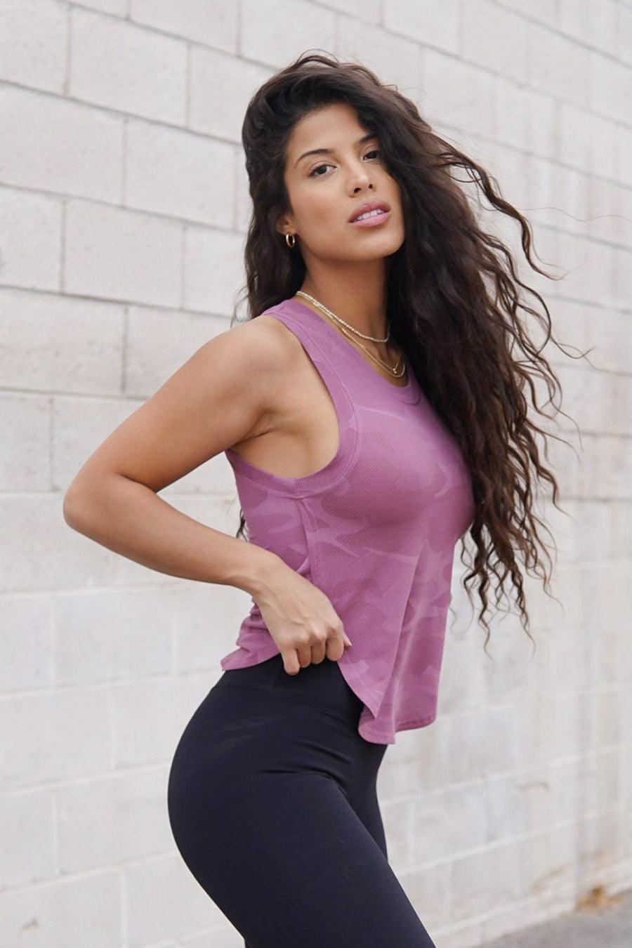 Breezy Mesh Tank Top - Pink Camo - Jed North Canada