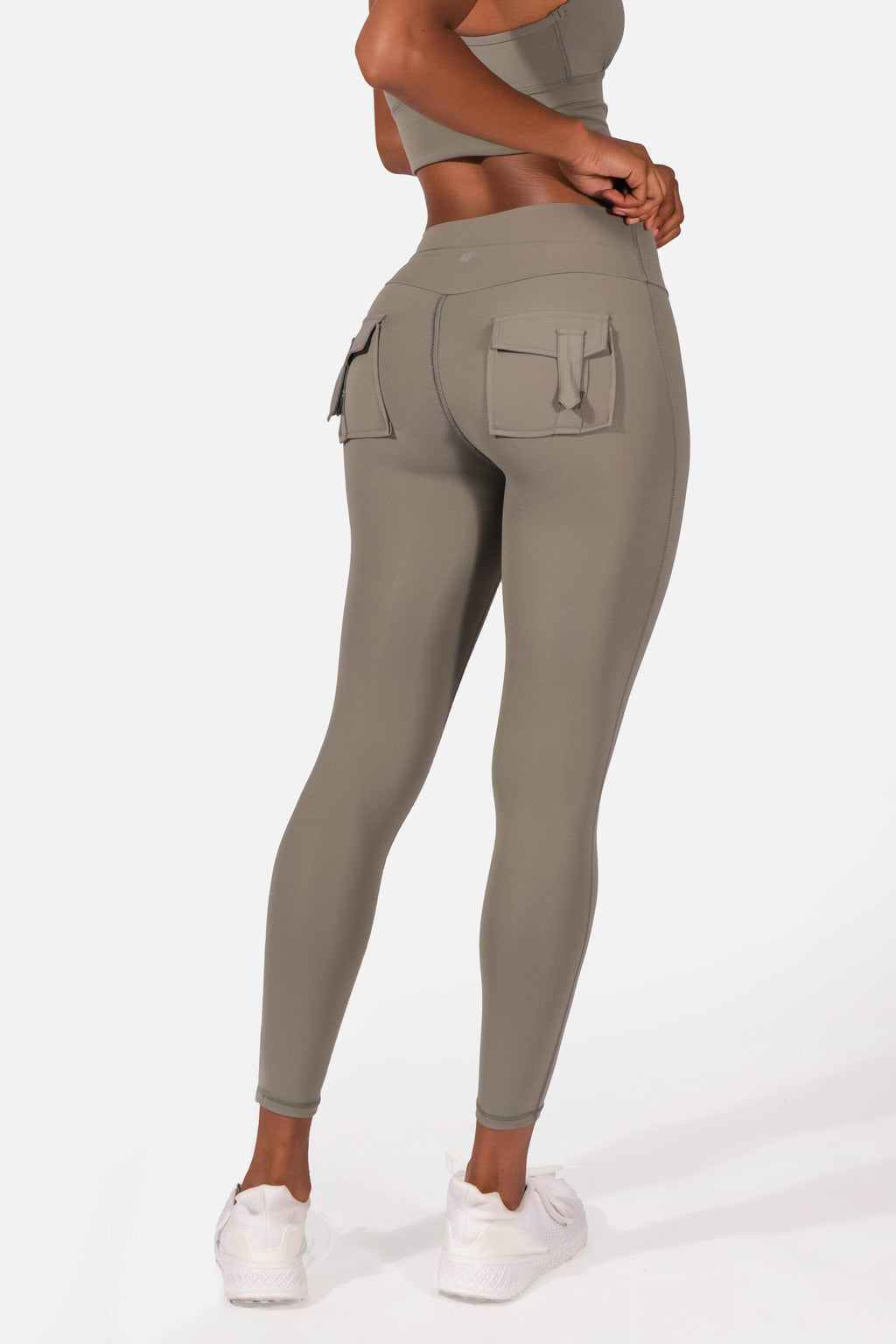Back Pocket Butt Scrunch Leggings - Olive (4629112488003)