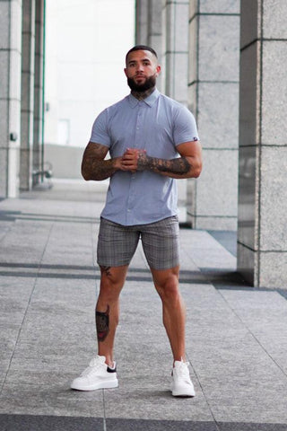 Fitted Stretchy Chino Shorts - Gray - Jed North Canada