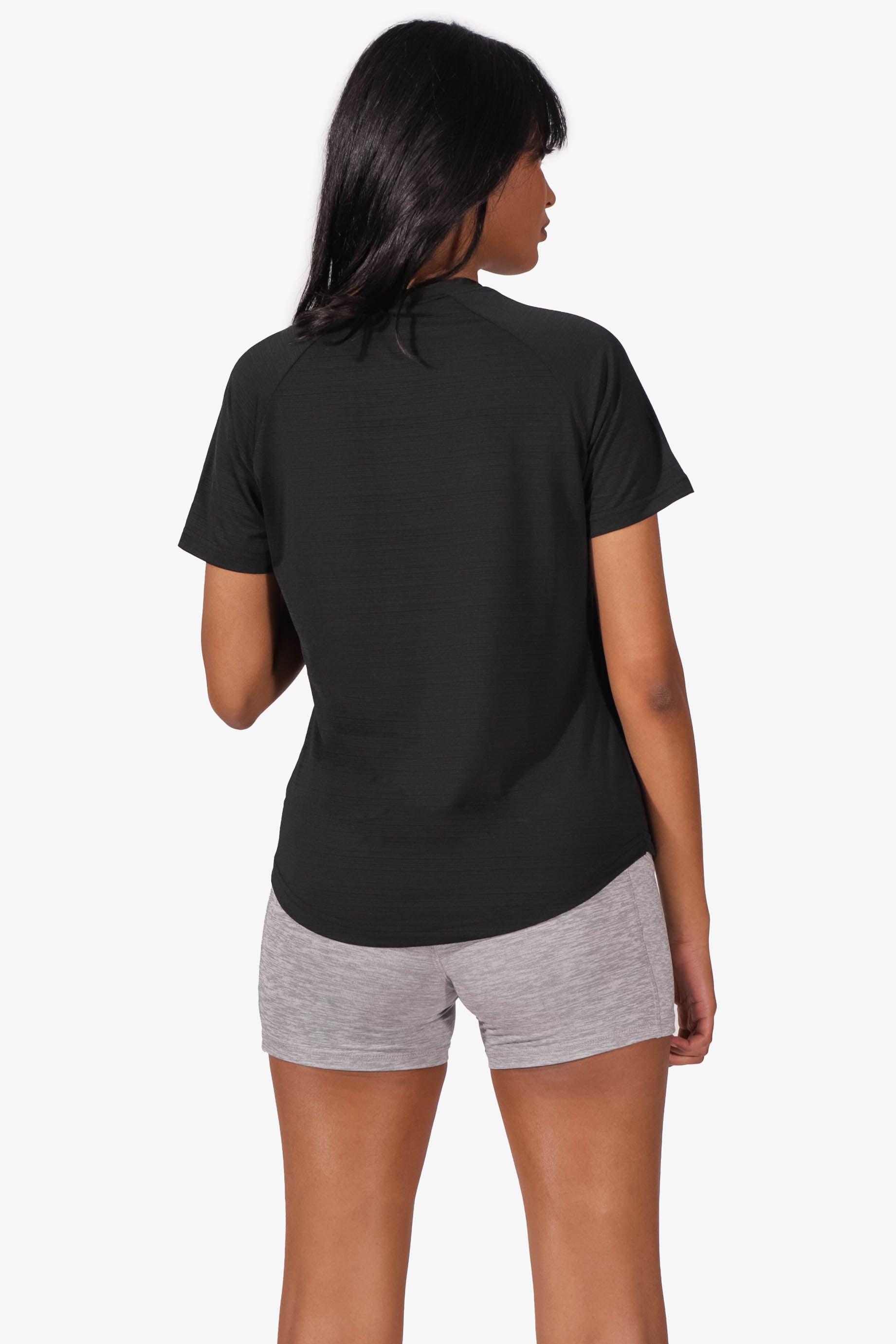 Full-Length Light-Weight Gym T-Shirt - Black (4609135837251)