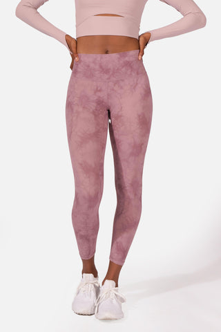 Tie Dye Performance Leggings - Pink (6545838276675)