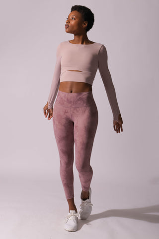 Tie Dye Performance Leggings - Pink (6545838276675)