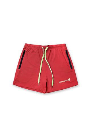 Agile Bodybuilding 4'' Shorts w Zipper Pockets - Crimson Red - Jed North Canada