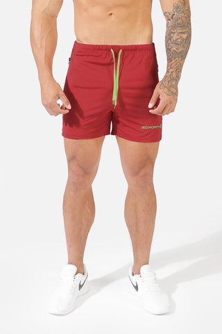 Agile Bodybuilding 4'' Shorts w Zipper Pockets - Crimson Red - Jed North Canada