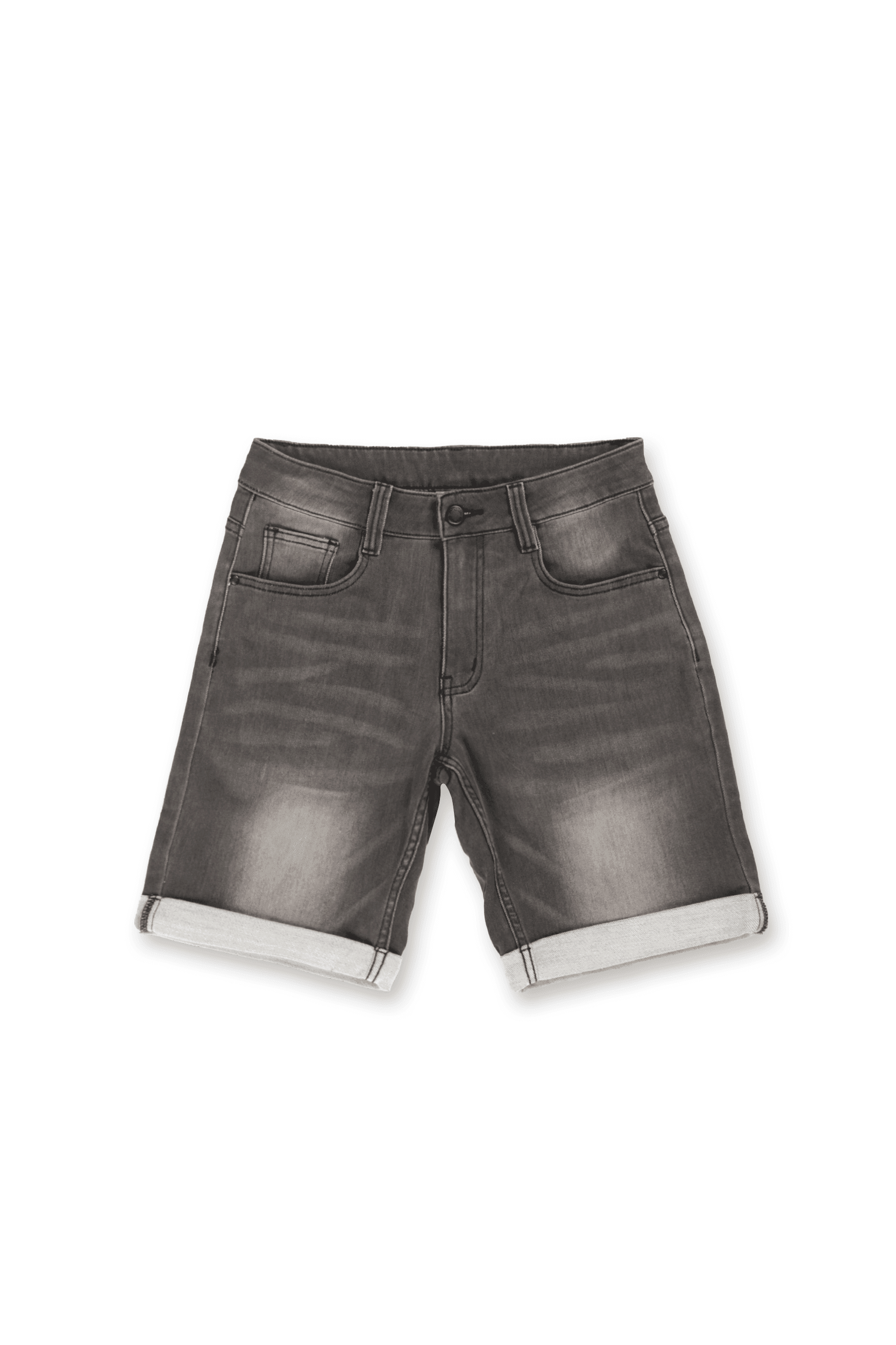 Denim shorts top rolled hem