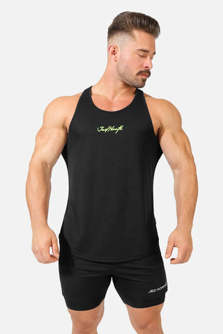 Fast-Dry Bodybuilding Workout Stringer - Black Neon - Jed North Canada
