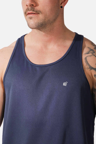 Dri-Fit Workout Bodybuilding Stringer  - Navy - Jed North Canada