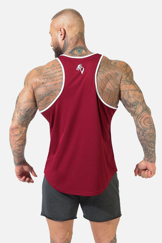 Utility Fast-Dry Workout Stringer - Maroon & White - Jed North Canada