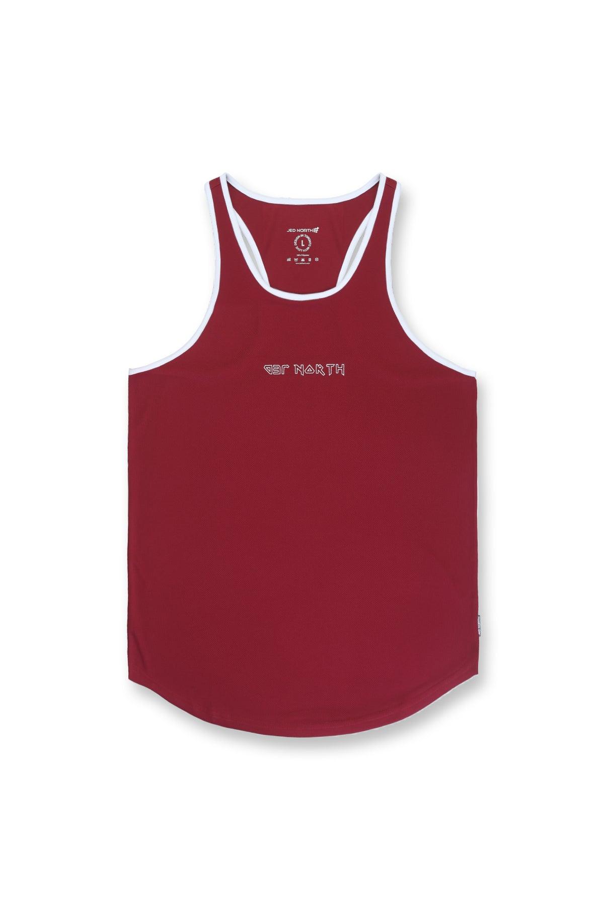 Utility Fast-Dry Workout Stringer - Maroon & White - Jed North Canada