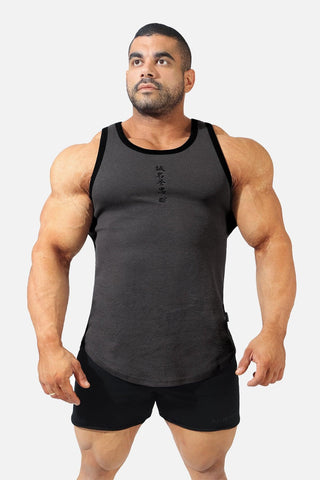 Athletic Ribbed Tank Top - Gray & Black - Jed North Canada