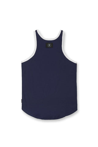 Athletic Ribbed Tank Top - Navy & White - Jed North Canada