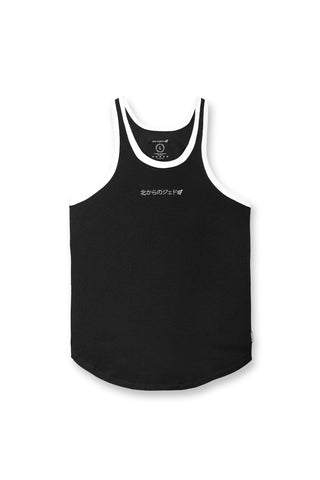 Athletic Ribbed Tank Top - Black & White - Jed North Canada