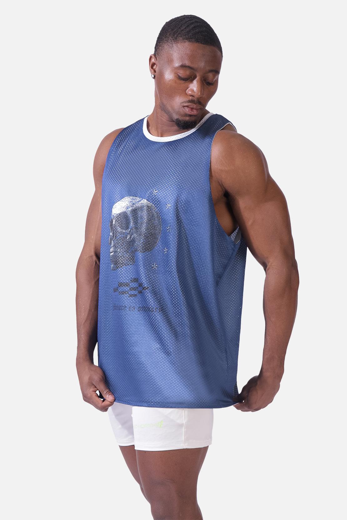 Lightning Mesh Reversible Workout Tank Top - Blue Sky - Jed North Canada