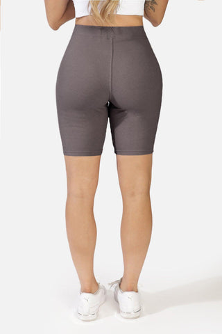 Ivy Ribbed Biker Shorts w Pockets - Dark Gray - Jed North Canada