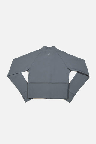 Jet Setter Ribbed Zip-Up Sweater - Dark Gray - Jed North Canada