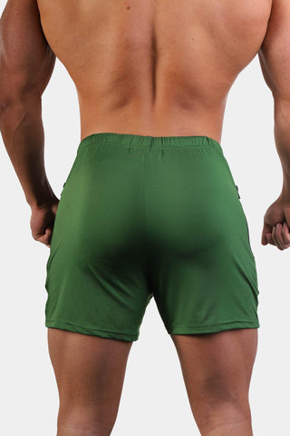 Agile Bodybuilding 4'' Shorts w Zipper Pockets - Green - Jed North Canada