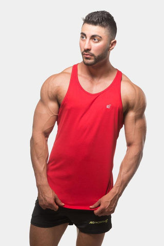 Men's Dri-Fit Bodybuilding Workout Stringer - Red (1337545588783)
