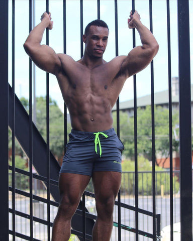 Men's Bodybuilding Lift Shorts w Zipper Pockets - Gray (1337546178607)