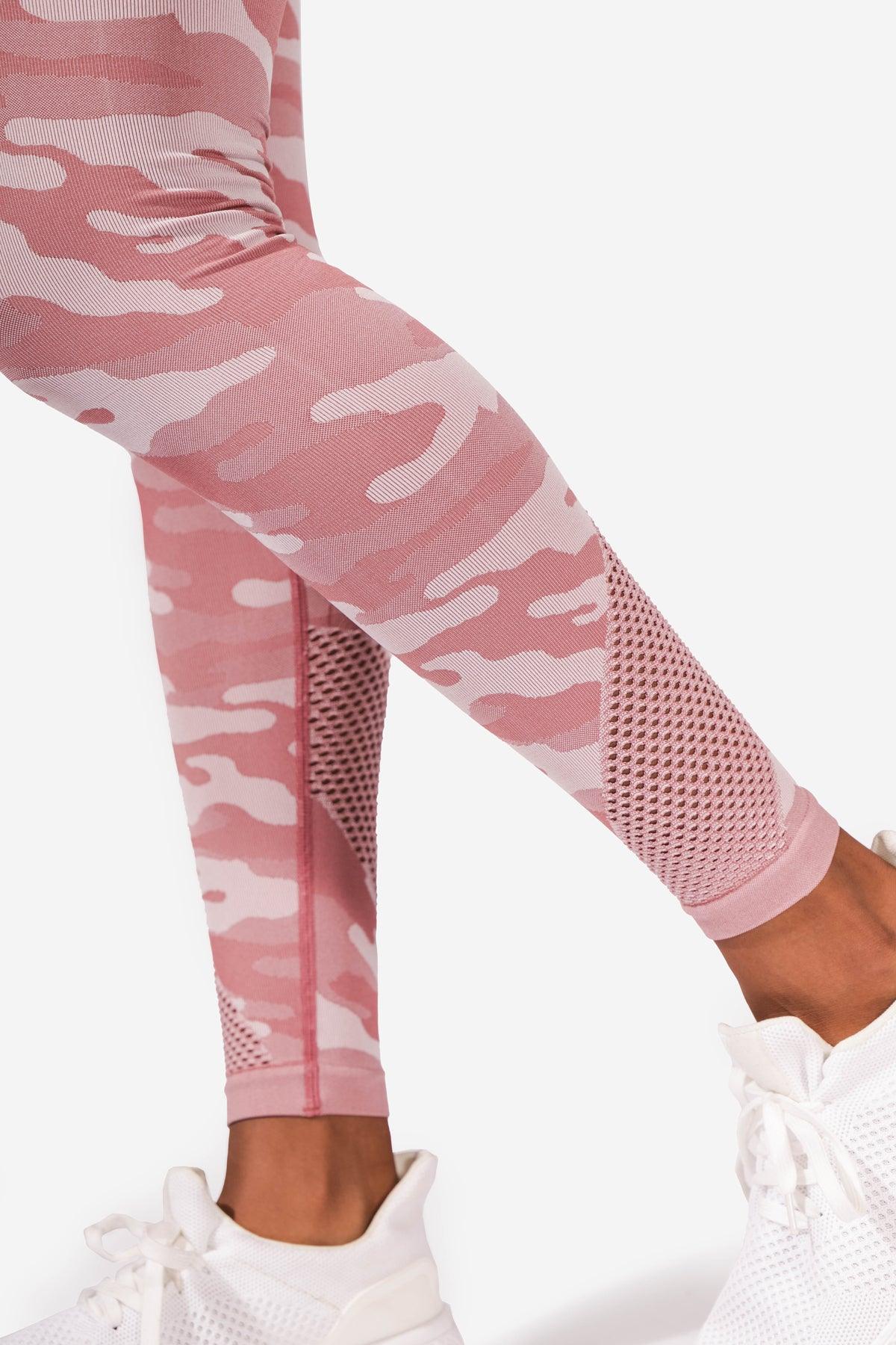 Pink camo soft leggings for women