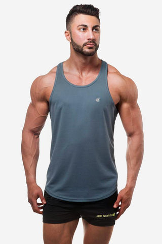 Men's Dri-Fit Bodybuilding Workout Stringer - Charcoal Gray (1337545949231)
