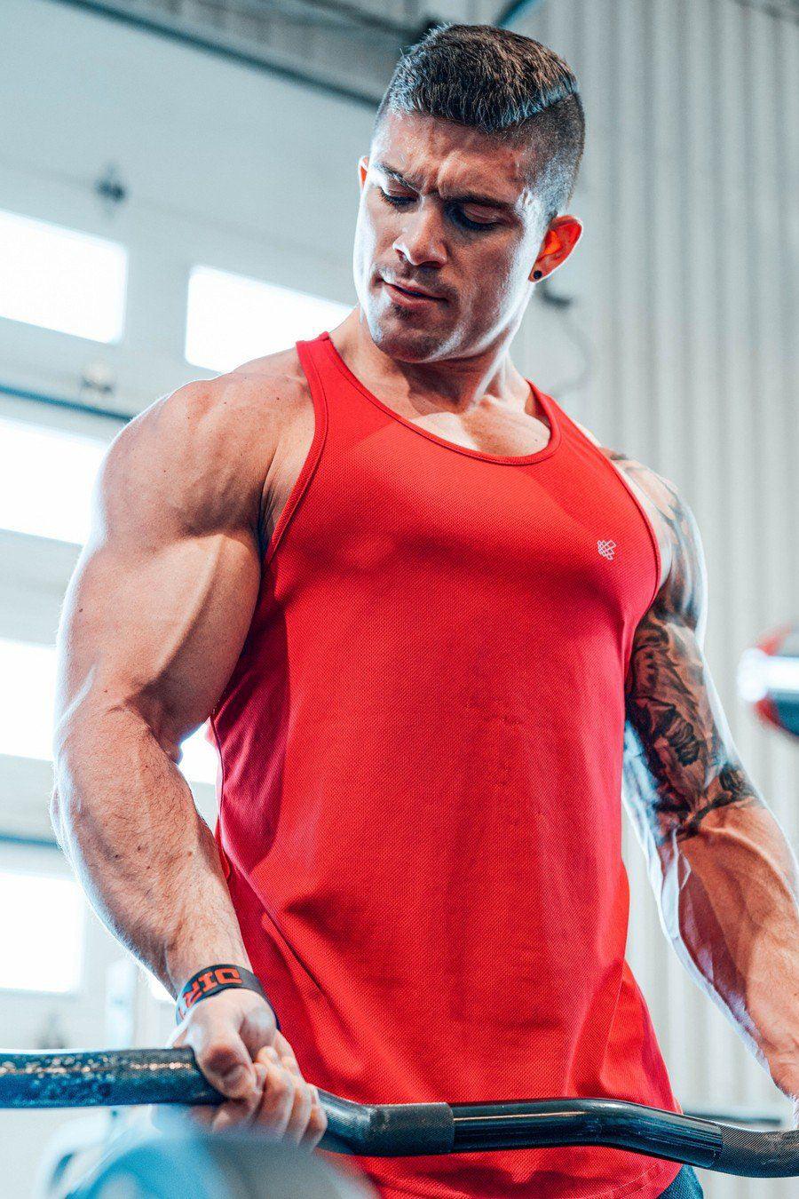 Dri-Fit Workout Bodybuilding Stringer  - Red - Jed North Canada