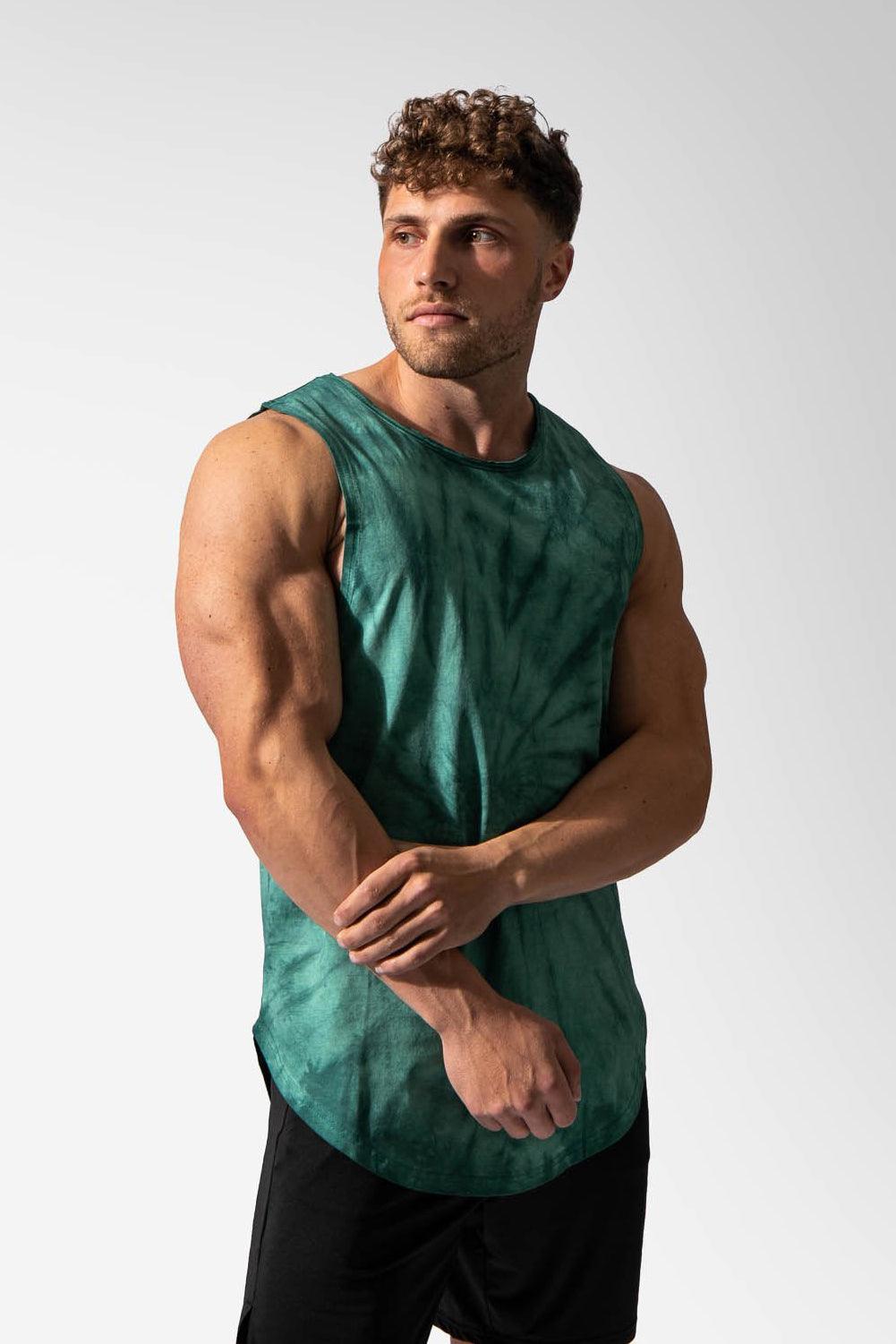Luxe Flex Training Muscle Tee - Tie Dye Green - Jed North Canada
