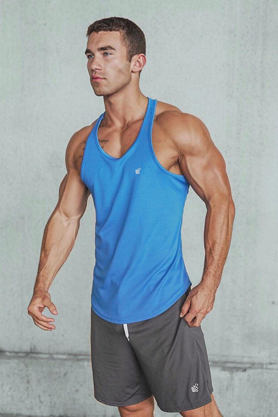 Dri-Fit Workout Bodybuilding Stringer - Blue - Jed North