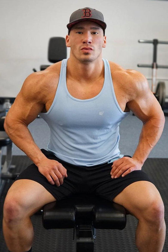 Dri-Fit Workout Bodybuilding Stringer - Light Blue - Jed North