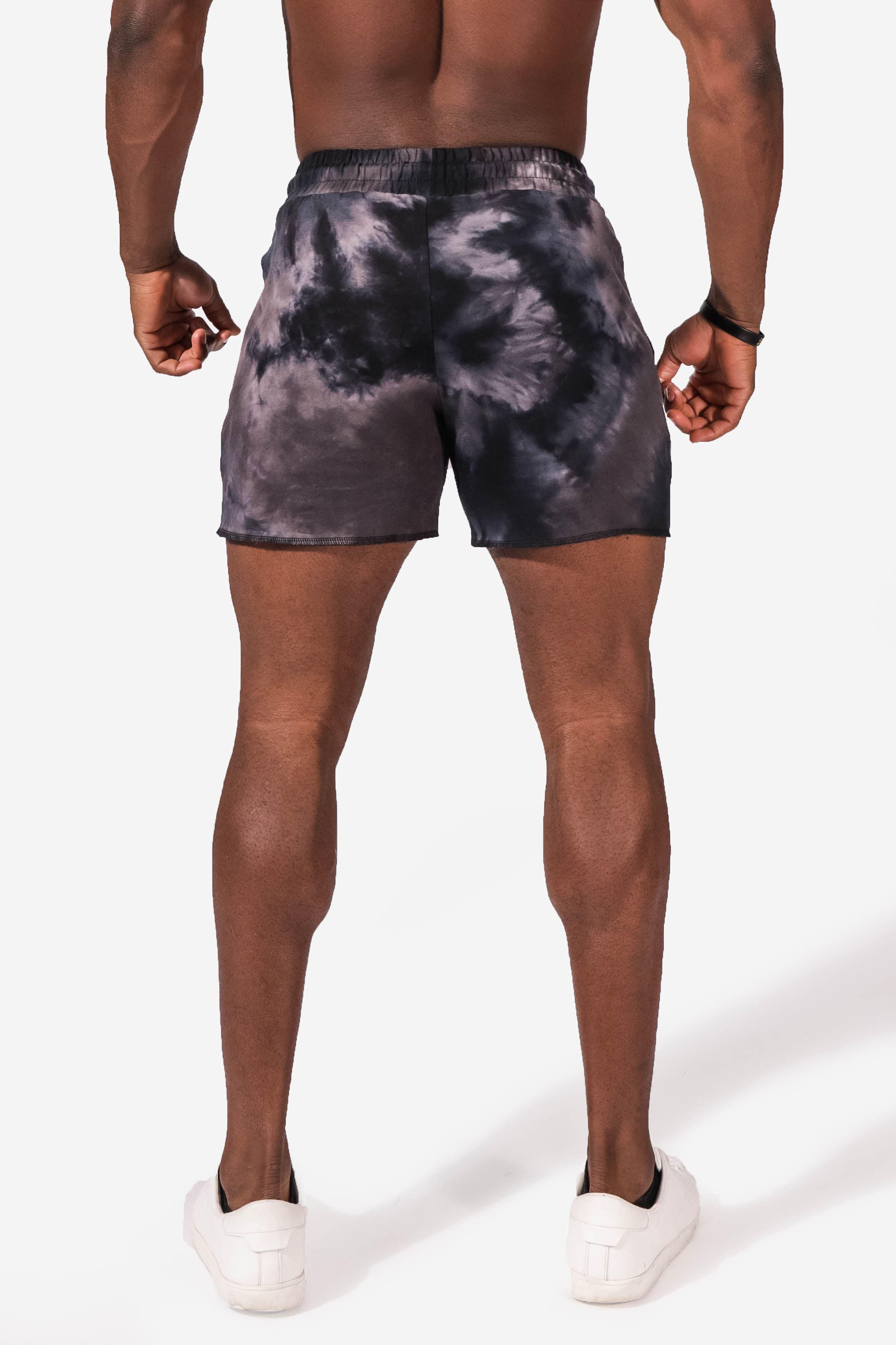 Men's Versatile Workout Sweat Shorts - Blue Tie-Dye (6569931210819)